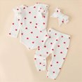 thumbnail image 5 of HCNTES Baby Girl Winter Clothes Toddler Baby Girl Clothes Infant Girl Outfits Set Fall Ruffle T-Shirt Top Pants Bow Headband Set Winter Clothes For Girls 3 6 9 12 18 Months 3PCS Outfits, 5 of 6