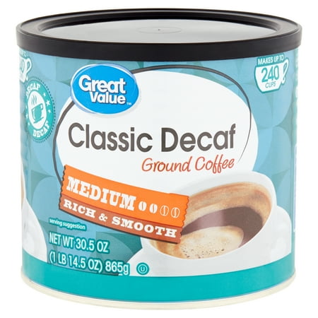 Great Value Classic Decaf Medium Ground Coffee, 30.5 oz