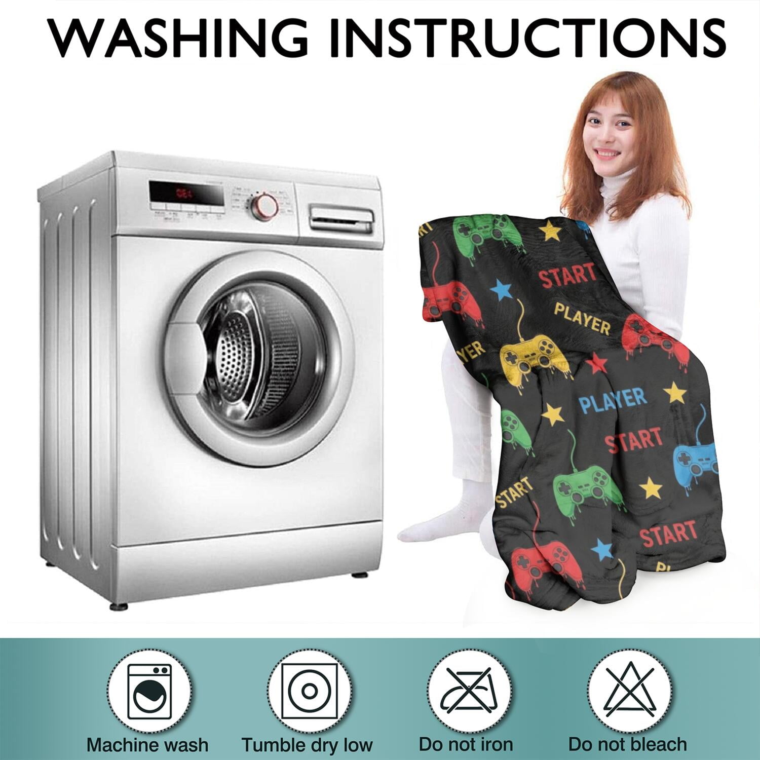 Wearable Oversized Blanket,Multicolor Controllers Games Icons Black Pattern Wearable Blanket Hoodie for Adults,Cozy Hooded Blankets with Super Pockets,Super Warm Fuzzy Pullover for Women & Men
