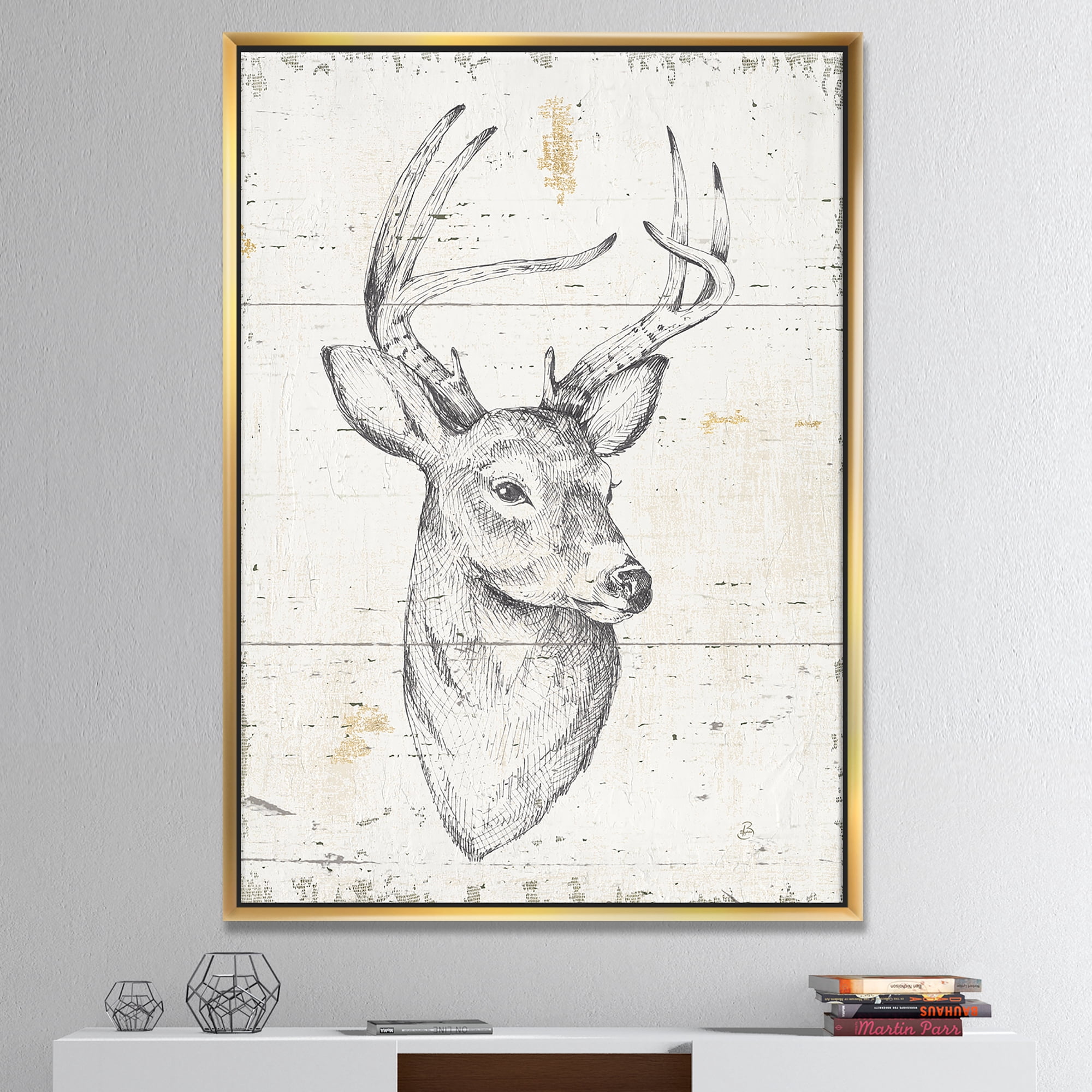 Designart ' Deer Wild and Beautiful II ' Wildlife Animal Framed Canvas