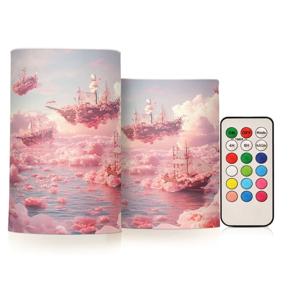 BZSMCE Flameless Candles LED Lights Sea Of ??flowers Painting Creativity Battery Candles