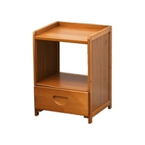 WEGFTDUOP Side Table Slim Wood Nightstand 2-Tier Bedside Shelf 15.75" Narrow End Table Small Space Storage Organizer Curved Top Open Cabinet for Bedroom Lamp Books Phone Easy Move 4.4lb