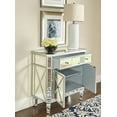 thumbnail image 4 of Powell Deville 2-Door Single Drawer Indoor Console Table with Shelves, Mirrored Surfaces and Luxe Silver Wood, 4 of 25