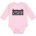 thumbnail image 3 of Inktastic Chicago Skyline Grunge Boys or Girls Long Sleeve Baby Bodysuit, 3 of 5