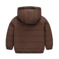thumbnail image 3 of Otqutp Kids Boys Girls Middle Kids Hooded with Pockets Solid Color Short Cotton Jacket Fall and Winter Thickened Hooded Top Long Sleeve Coat(Coffee,9-10 Years), 3 of 8