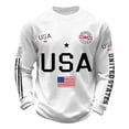 thumbnail image 2 of HOWPAY Mens 250th Anniversary USA Shirt Independence Day Pullover American Flag Graphic Crew Neck Long Sleeve Patriotic Casual Tees White XXXXL, 2 of 2