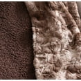 thumbnail image 2 of Chezmoi Collection Brown Blanket Faux Wolf Fur Sherpa Throw Blanket 50" x 65", 2 of 3