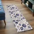 thumbnail image 4 of Summer Marine Life Washable Runner Rugs 2'x6', Black Line Ocean Shell Starfish Sea Conch Seaweed Low Pile Throw Entryway Rug Non-Slip Sturdy Edge Binding Carpet for Indoor Bedside Entrance Bedside, 4 of 9