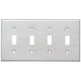 thumbnail image 1 of Stainless Steel Metal Wall Plates 4 Gang Toggle Switch, 1 of 1