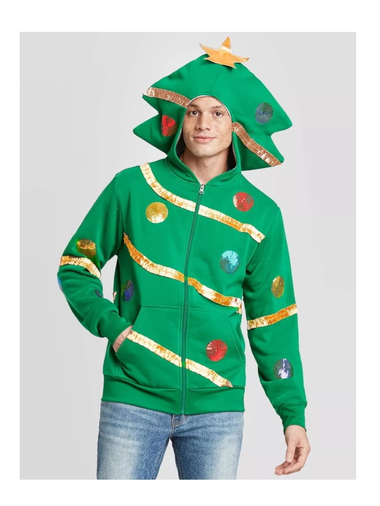 mens christmas tree hoodie