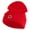 Red, variant on Gold Star of David Iron on Patched 12 Inch Long Knitted Beanie - Black OSFM