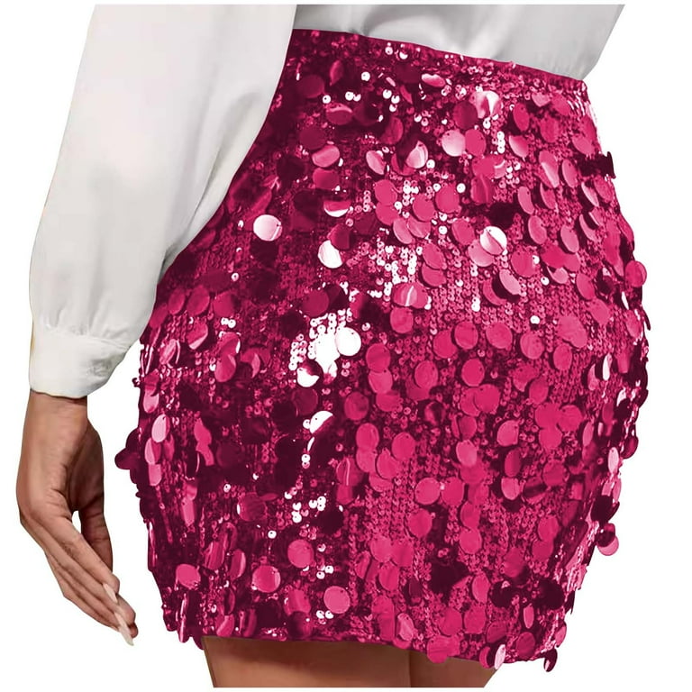 Nmnitkp Sequin Skirt for Women Beautiful Mini Skirt Stretchy Bodycon Mini  Skirts Sexy Sparkly Skirt Glitter Shiny Skirt Unique Design Womens Skirts 