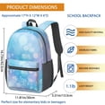 thumbnail image 3 of 17 Inch Lightweight Backpack,PVC Waterproof Oxford Fabric, Ergonomically Designed, with Large Capacity, Frozen Aesthetic Pattern, 3 of 5