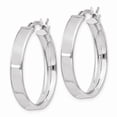 thumbnail image 2 of 925 Sterling Silver Rhodium Plated 4.25x25Hoop Earrings; for Adults and Teens; for Women and Men, 2 of 3