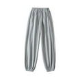 thumbnail image 1 of LOVZFMLL Women's Pants, Fall/Winter Drawstring Elastic Waist Loose Cuffed Thick Pants Gray, L, 1 of 4