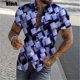 thumbnail image 3 of Camisa con estampado geométrico y personalidad en 3D para hombre, camisas casuales de manga corta con botones, camisas de playa de gran tamaño para hombre, 3 of 5
