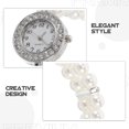 thumbnail image 4 of Pulsera de perlas con diamantes de imitación para mujer, ideal para fiestas navideñas y regalos vintage., 4 of 7