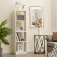 4 Cube Vertical Bookcase 56\u201D Tall Narrow Freestanding Bookshelf