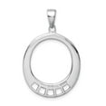 thumbnail image 3 of 925 Sterling Silver Oval Shaped Charm Pendant Carrier Pendant; for Adults and Teens; for Women and Men, 3 of 4