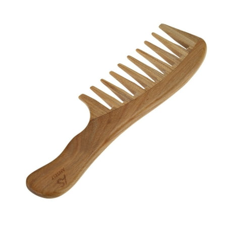 1 Pc Anself Wooden Comb Natural Green Sandalwood Handmade Wide Tooth Wooden Comb Massage Comb Handmade Comb Hair Care
