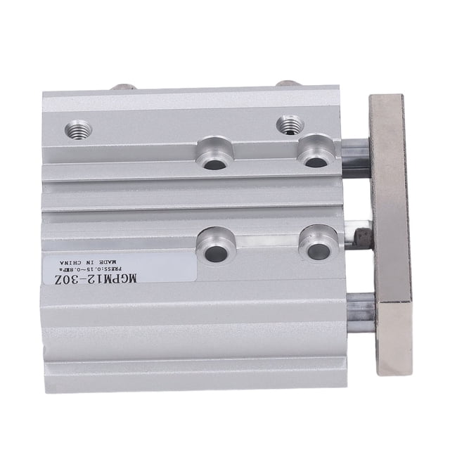 Cilindro neumático de doble efecto con cojinete deslizante, diámetro interior de 12 mm, carrera de 30 mm, tipo SMC, 3 vástagos