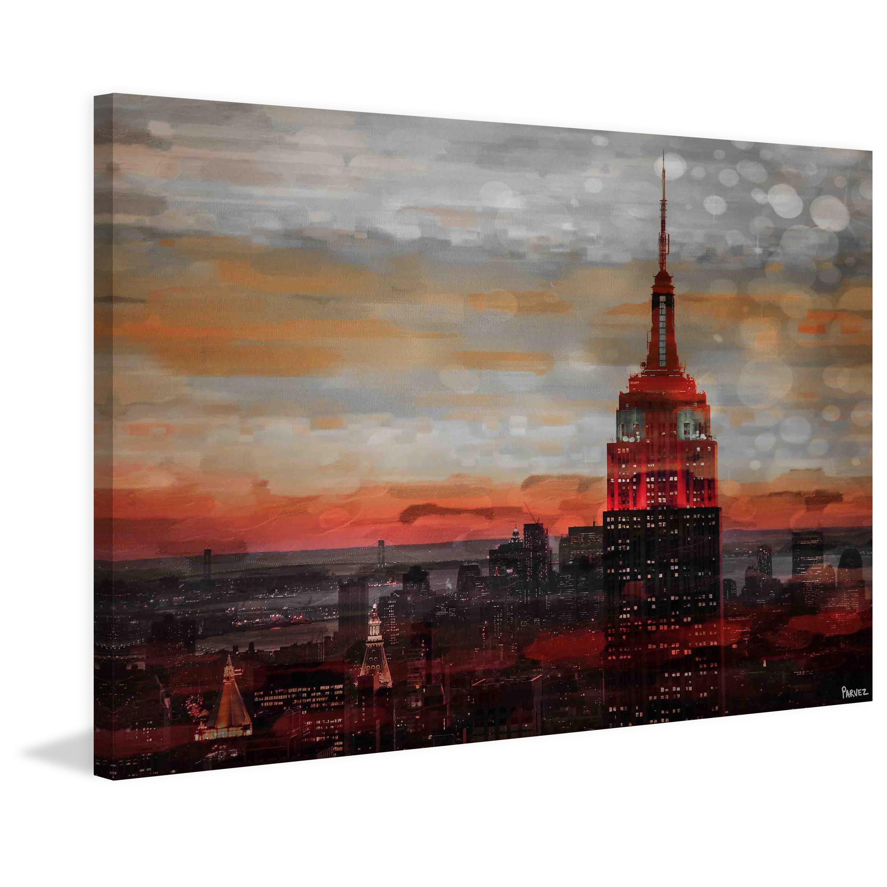 Parvez Taj "Red Hot NYC" Print on Canvas