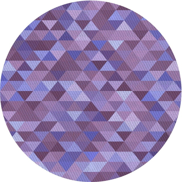 Ahgly Company Tapis Rond Lavable en Machine Intérieur Transitionnel Violet Violet Violet, 6 Pieds Rond