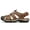 Brown, variant on Men's Closed-Toe Hiking Sandals, Adjustable Brown Leather Outdoor Shoes