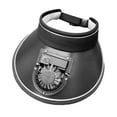thumbnail image 2 of Visors Sombrero con ventilador, sombrero de ventilador de refrescante de borde ancho para niños adultos deportivos viajes Negro, 2 of 9