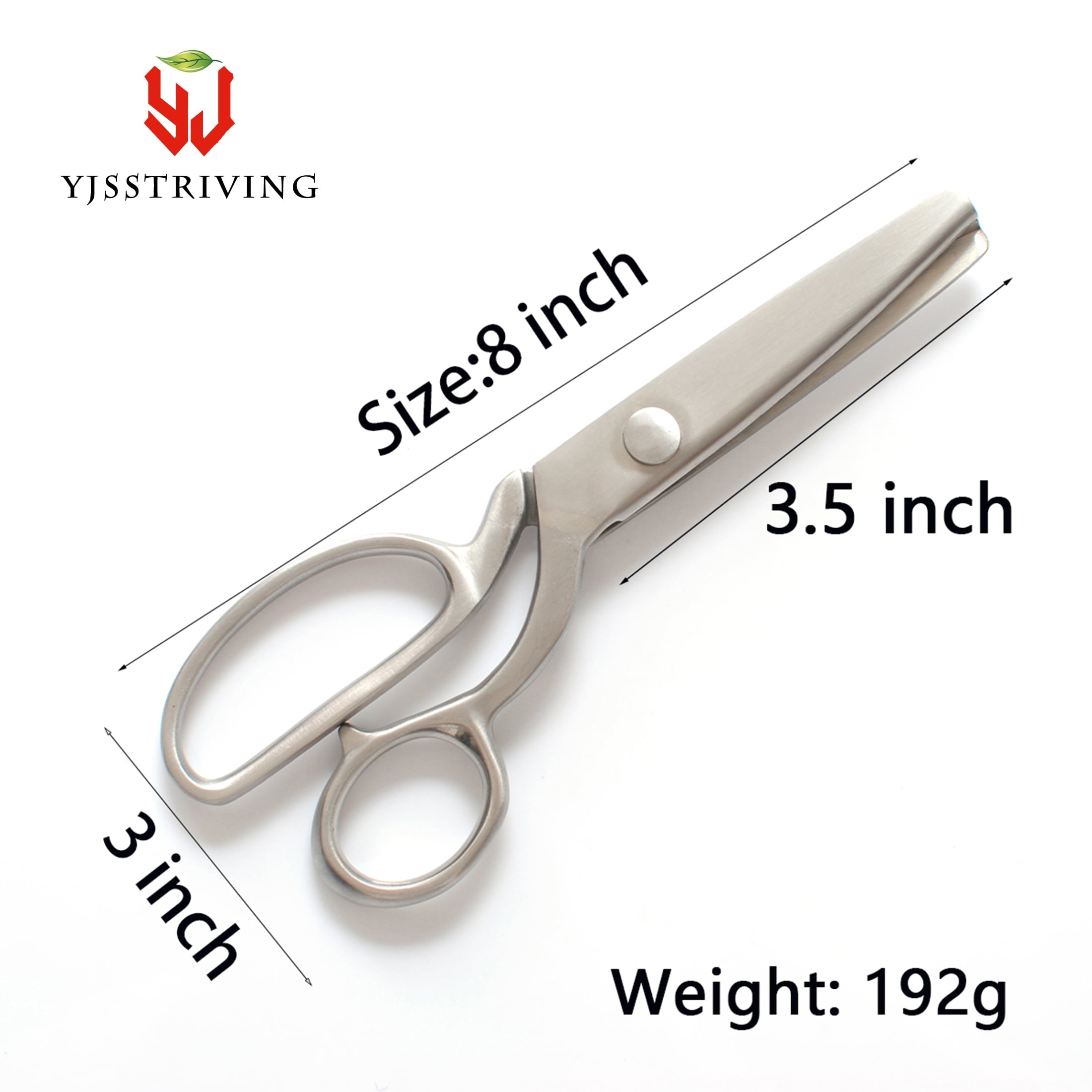 YJSStriving Pinking Shears Scissors for Fabric Heavy Duty Serrated Pinking Shears  Zig Zag Cut Scissors 8 Inch