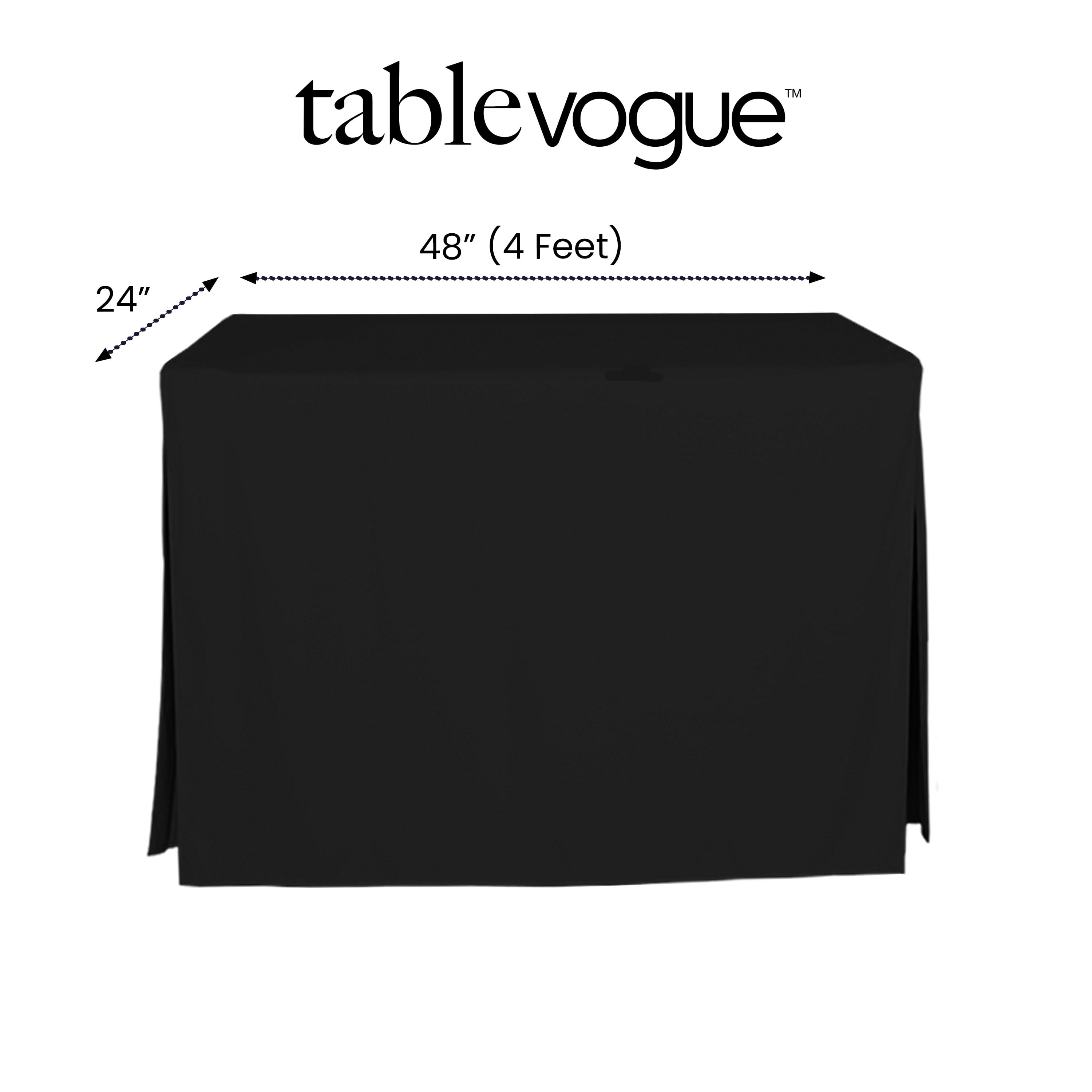 Tablevogue 48" x 24" Fitted Tablecoth Cover, Multiple Colors and Sizes Available