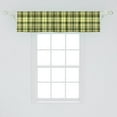 thumbnail image 2 of Ambesonne Olive Green Window Valance, Scottish Quilt, 54" X 12", Dark Green Yellow Brown, 2 of 3