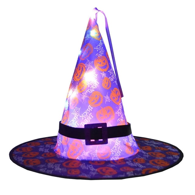Sombrero De Bruja De Halloween Gorra De Bruja Brillante Para Decoración De Fiestas De Halloween Scienceny HA044236-05