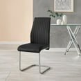 thumbnail image 4 of 2x Lorenzo Black Faux Leather Chrome Dining Chairs, 4 of 6
