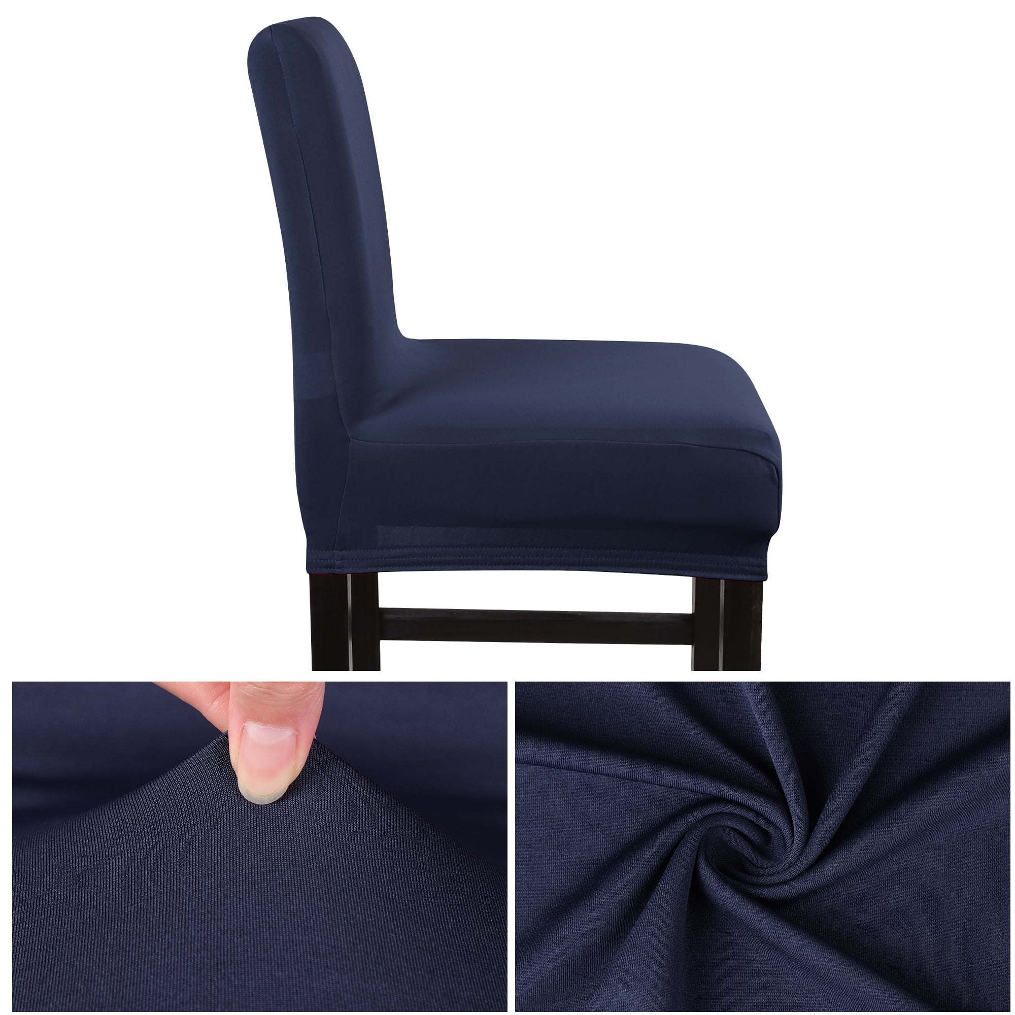 Unique Bargains Bar Stool Covers Counter Height Side Chair Slipcover Dark Blue 4 Pcs