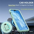 thumbnail image 5 of SaniMore for iPhone 14 Pro Multi-Functional Case, 3-Layer Protection Magnetic Cover Support Car Mount & 360° Rotatable Metal Ring Kickstand Full Body Shockproof Protective Shell, Green, 5 of 10