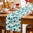 thumbnail image 5 of Teal Green Floral Table Runner 72 Inches, Vintage Cornflower Leaves Rustic Plants Bed Runner Dresser Scarves Tabletop for Indoor Outdoor Parties/Ceremony/Banquet, 14" x 72", 5 of 9