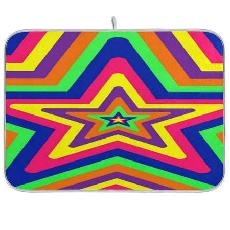 

Dish Drying Mat Multi-functional Absorbent Kitchen Drying Mat Foldable Drying Mat for Kitchen Drainer Rack 16 x18 Muticolor Stars