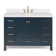 thumbnail image 2 of Ariel Cambridge 49 In. Oval Sink Vanity With White Quartz Countertop In Midnight Blue, 2 of 10