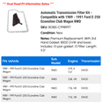 thumbnail image 2 of Automatic Transmission Filter Kit - Compatible with 1989 - 1991 Ford E-250 Econoline Club Wagon RWD 1990, 2 of 2