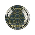 thumbnail image 5 of Balsa Circle 20 Disposable Navy Blue Plastic Dinner Salad Plates Gold Geometric Design Party Home Tableware, 5 of 8
