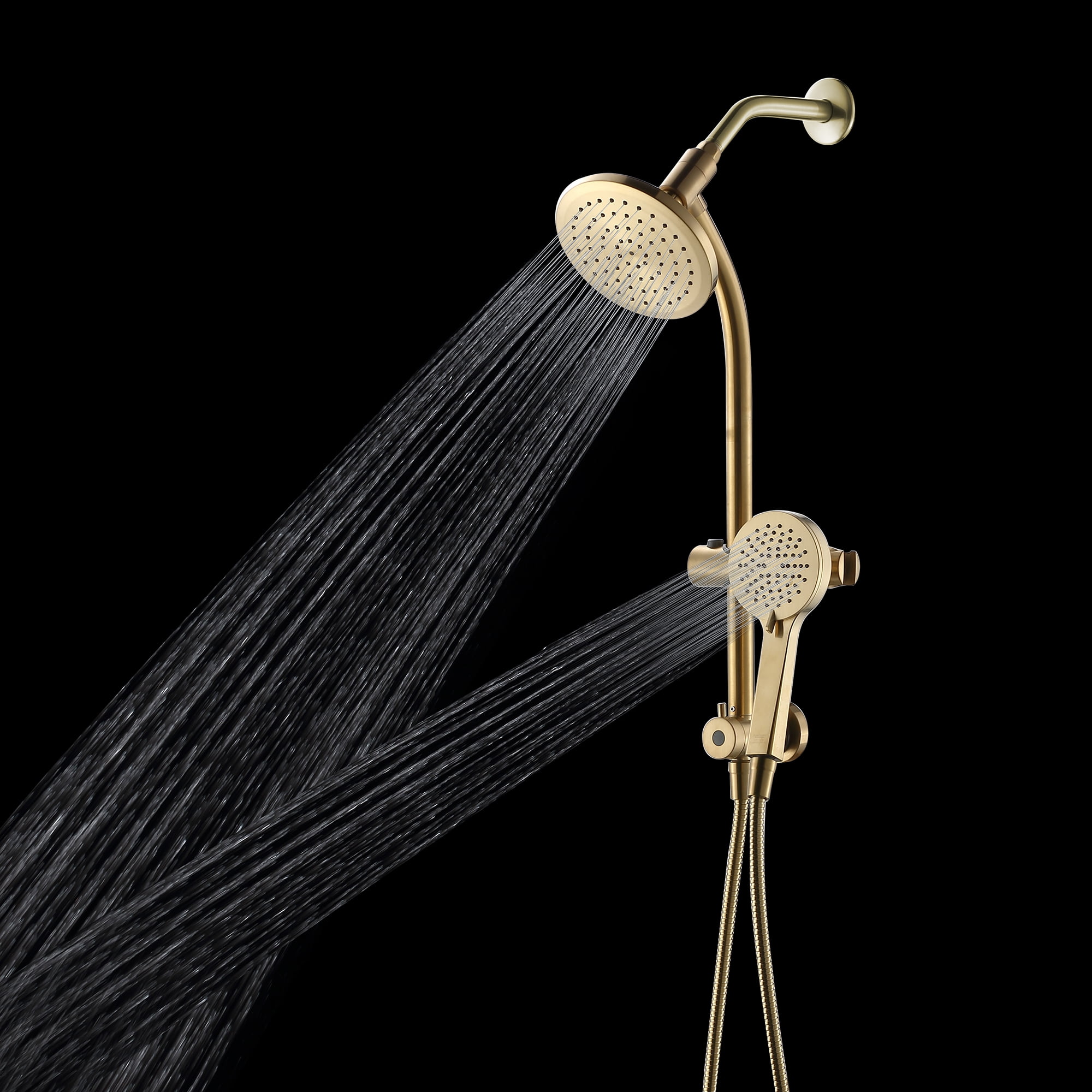 Better Homes & Gardens Deluxe Shower Combo with Magnetic Slide Bar Kit in Brushed Brass