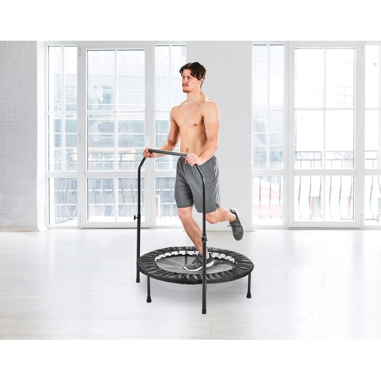 40-Inch Foldable Mini Fitness Trampoline with Handle photo 2