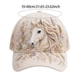 thumbnail image 5 of Farmhouse 3D Raised Embroidery Baseball Cap Adjustable Floral Animal Beaded Trucker Hat Western Country Sun Hat for Women Men, 5 of 8