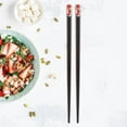 thumbnail image 2 of 1 Pair of Japanese Style Sakura Pattern Reusable Durable Wooden Chopsticks (Red), 2 of 5