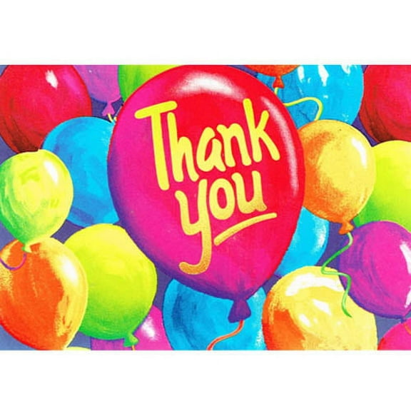 Happy Birthday 'Painted Balloons' Thank You Notes w/ Envelopes (8ct)
