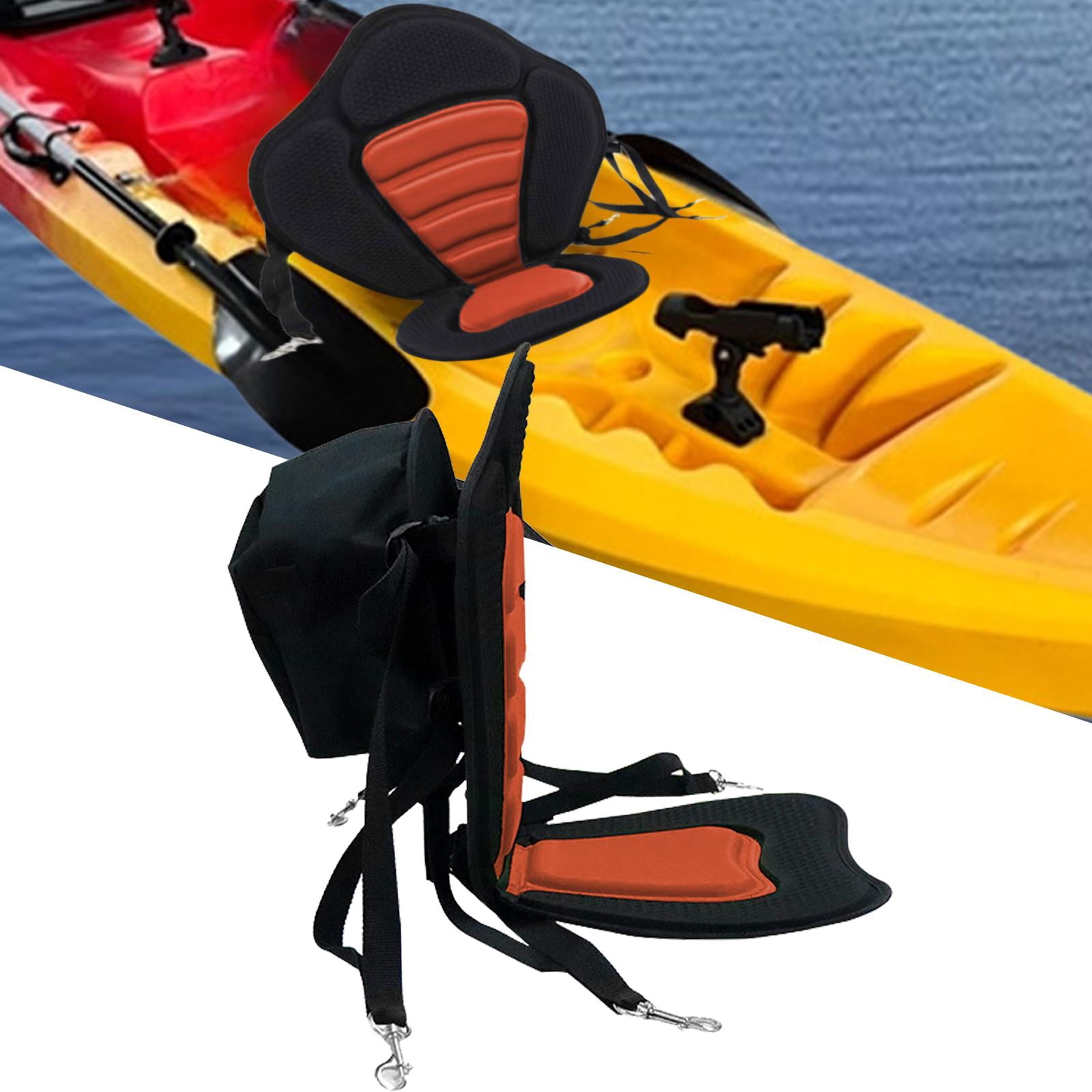 Kayak Seat Cushion with Detachable Back Replacement Nonslip Canoe Backrest Seat Padded Seat Pad for Park Rafting Sit in Canoeing Backpacking Orange with Bag