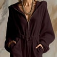 thumbnail image 4 of Edvintorg Casual Jumpsuits for Women Plus Size Fashion Fleece Long Sleeve Hooded Zip up Jumpsuit with Wide Leg Pant One Piece Women's Clothing S-3XL Wine, 4 of 7