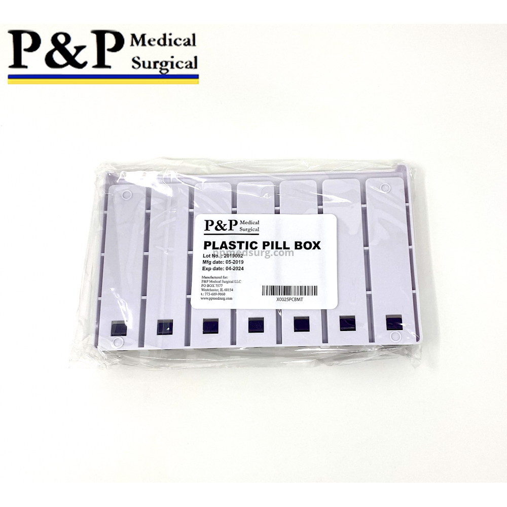 Weekly AM/PM Pill Box Portable Travel Prescription & Medication Pill Case Organizer (7-Day / 4-Times-A-Day) with Large Removable Compartments and Moisture-Proof Design Case of 60