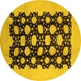 thumbnail image 1 of Ahgly Company Indoor Round Oriental Yellow Traditional Area Rugs, 3' Round, 1 of 4
